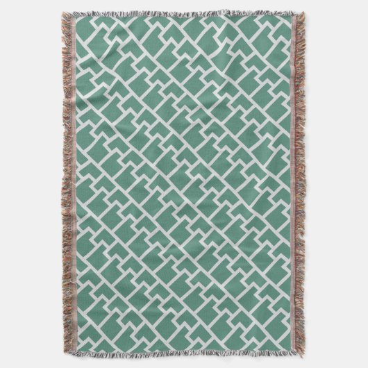 Elegant Sage Green Geometric Pattern Decke (Vorderseite Vertikal)