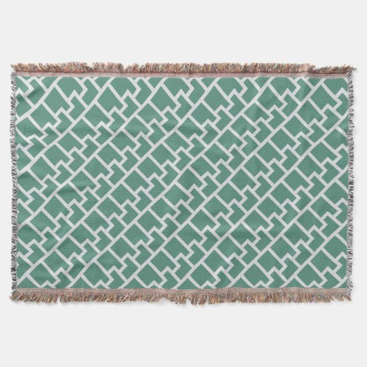 Elegant Sage Green Geometric Pattern Decke (Vorderseite)