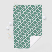 Elegant Sage Green Geometric Pattern Golfhandtuch (Insitu)