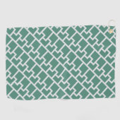 Elegant Sage Green Geometric Pattern Golfhandtuch (Horizontal)