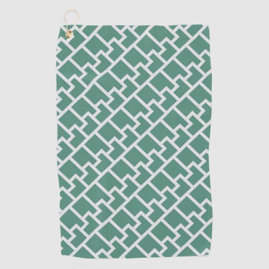 Elegant Sage Green Geometric Pattern Golfhandtuch (Vorderseite)