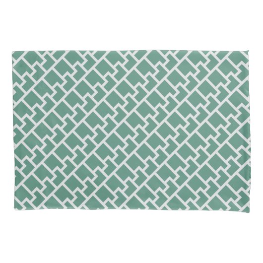 Elegant Sage Green Geometric Pattern Kissenbezug (Vorderseite)