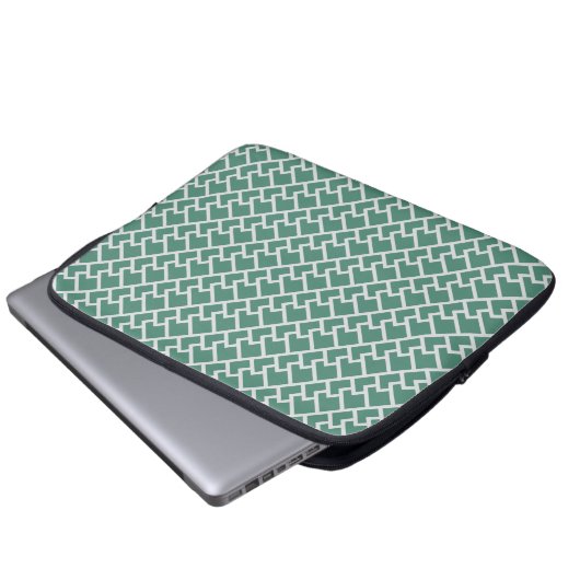 Elegant Sage Green Geometric Pattern Laptopschutzhülle (Vorne Knopf)