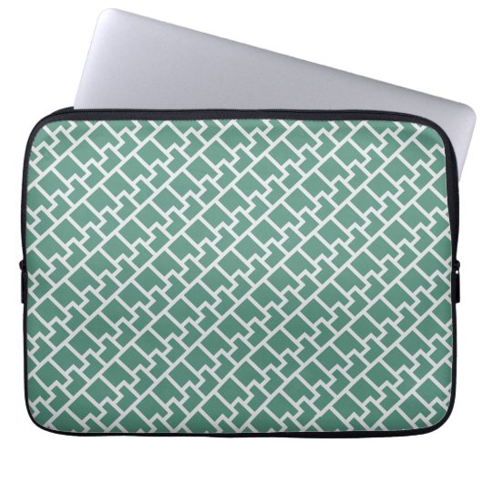 Elegant Sage Green Geometric Pattern Laptopschutzhülle (Vorderseite)