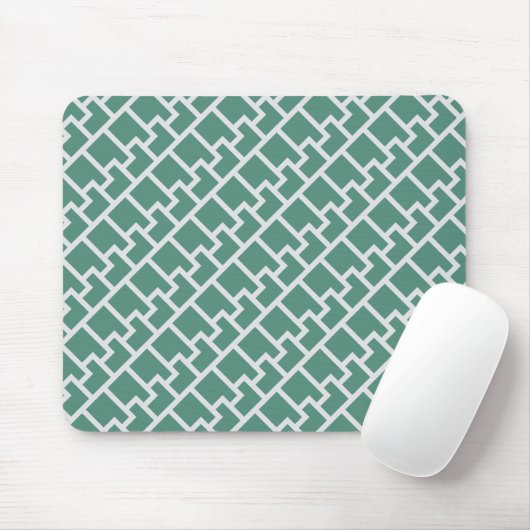 Elegant Sage Green Geometric Pattern Mousepad (Mit Mouse)
