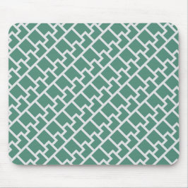 Elegant Sage Green Geometric Pattern Mousepad