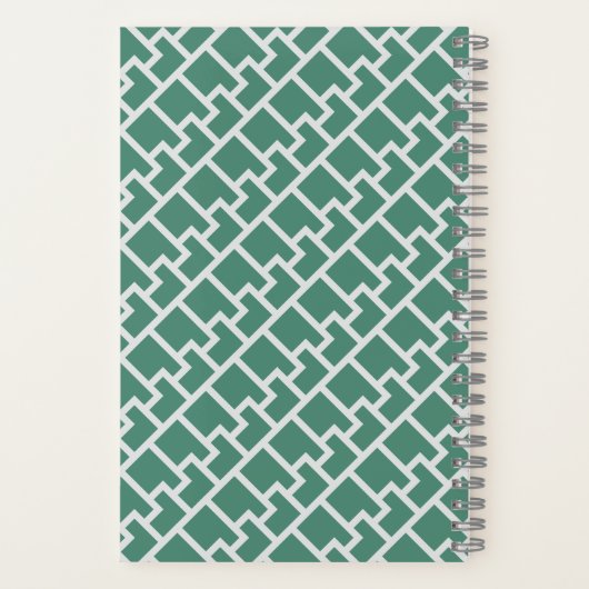 Elegant Sage Green Geometric Pattern Notizblock (Rückseite)