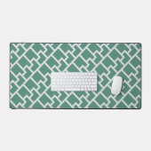 Elegant Sage Green Geometric Pattern Schreibtischunterlage (Tastatur & Maus)