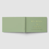 Elegant Sage Green Gold Modern Minimalist Wedding Gästebuch (Voll)