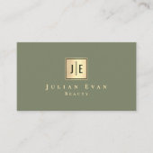 Elegant Sage Green Gold Professional Monogram Visitenkarte (Vorderseite)