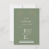 Elegant Sage Green Gold Song Request Wedding  RSVP Karte (Vorderseite)