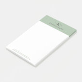 Elegant Sage Green | Grauer Text Minimalistisch Post-it Klebezettel (angewinkelt)