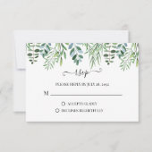 Elegant Sage Green Greenery Eucalyptus Wedding RSV RSVP Karte (Vorderseite)