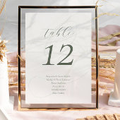 Elegant Sage Green Guest Names Script Wedding Tischnummer