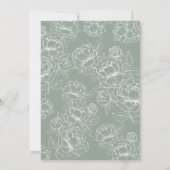 Elegant Sage Green Hand-Drawn Floral Wedding Invi Einladung (Rückseite)