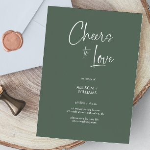Elegant Sage Green jubelt Liebe Script Wedding Einladung