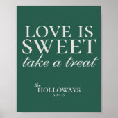 Elegant Sage Green Love is Sweet Wedding Dessert Poster (Vorne)