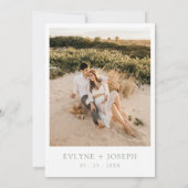 Elegant Sage Green Minimalist Boho Modern Wedding Einladung (Rückseite)