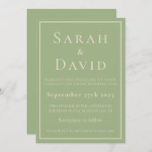 Elegant Sage Green Minimalist Modern Einladung (Vorne/Hinten)