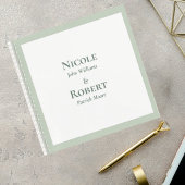 Elegant Sage Green Minimalist Wedding Guest Book Notizblock