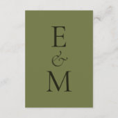 Elegant Sage Green Minimalist Wedding QR Code RSVP Karte (Rückseite)