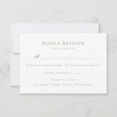 Elegant Sage Green Monogram Crest Meals Wedding RSVP Karte (Rückseite)