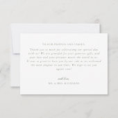 Elegant Sage Green Monogram Crest Vintage Wedding  Dankeskarte (Rückseite)