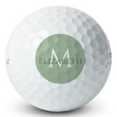 Elegant Sage Green Monogram Personalized Classic  Golfball
