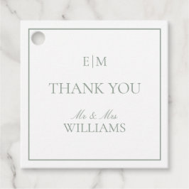 Elegant Sage Green Monogram Vielen Dank für Ihre H Geschenkanhänger