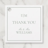 Elegant Sage Green Monogram Vielen Dank für Ihre H Geschenkanhänger (Vorderseite)