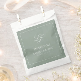 Elegant Sage Green Monogram Vielen Dank für Ihre H Geschenktütchen