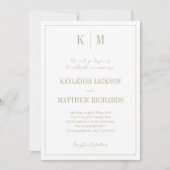 Elegant Sage Green Monogram Wedding  Einladung (Vorderseite)
