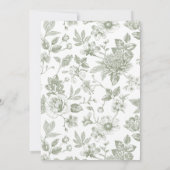 Elegant Sage Green Nikah Einladung | Liniengrafike (Rückseite)