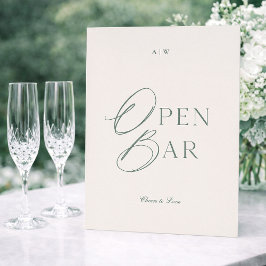 Elegant Sage Green Open Bar Sign Einladung