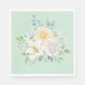 Elegant Sage Green Pastel Floral Serviette (Vorderseite)