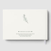 Elegant Sage Green Photo In Loving Memory Funeral Gästebuch (Rückseite)