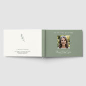 Elegant Sage Green Photo In Loving Memory Funeral Gästebuch (Voll)