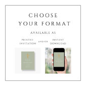 Elegant Sage Green Religious Cross Baptism Einladung