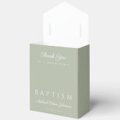 Elegant Sage Green Religious Cross Baptism Geschenkschachtel (Offen)