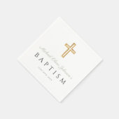 Elegant Sage Green Religious Cross Baptism Serviette (Ecke)