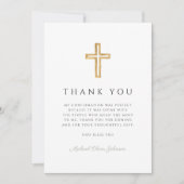 Elegant Sage Green Religious Cross Confirmation Dankeskarte (Vorderseite)