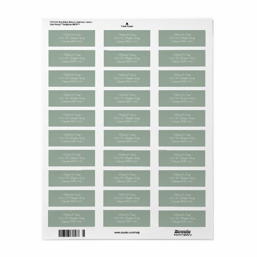 Elegant Sage Green Return Address (Vorne)