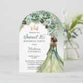 Elegant Sage Green Rose Blumensaft 16 Party Einladung (Stehend Vorderseite)