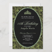 Elegant Sage Green Roses 18th Birthday Debut Einladung (Vorderseite)