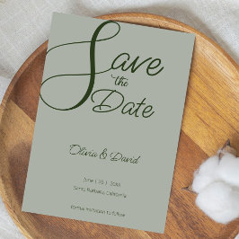 Elegant Sage Green Save the Date Einladung