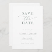 Elegant Sage Green Save the Date Einladung (Vorne/Hinten)