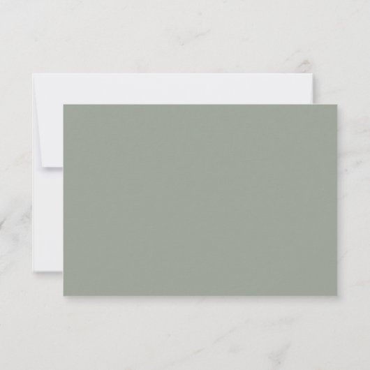 Elegant Sage Green Script Heart Kindly Antwort (Rückseite)