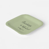 Elegant Sage Green Script Minimalist Wedding Pappteller (Gewinkelt)