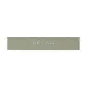 Elegant Sage Green Script Names Wedding Einladungsbanderole (Flach)