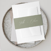 Elegant Sage Green Script Names Wedding Einladungsbanderole
